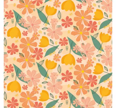 Farverige vintage blade og blomsterdekaler til møbler - TenStickers