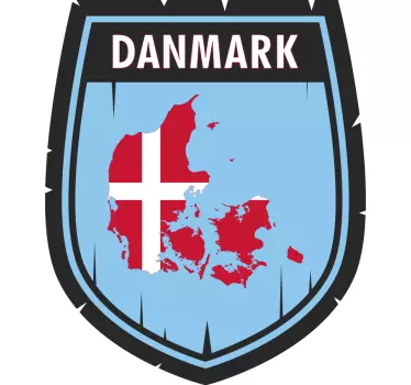 Danmark på skjold klistermærke til bil - TenStickers