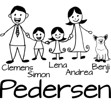 Datter og søn og hund postkasse design tilpasset klistermærke - TenStickers