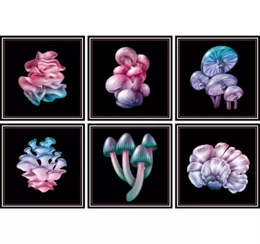 Sæt magiske svampe Fliser - TenStickers