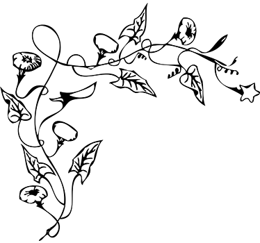 Blomster vinhjørne mærkat - TenStickers
