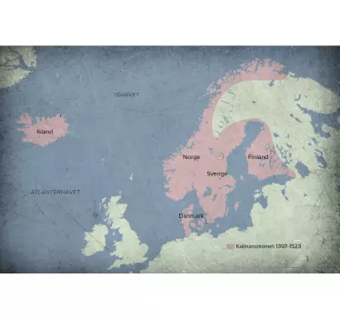 Kort over kalmar union citat vægmærkat - TenStickers