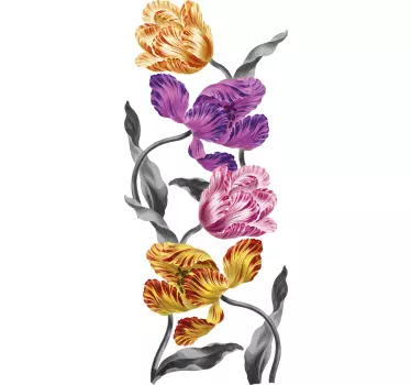Elegante farverige tulipaner blomstervægindretning - TenStickers