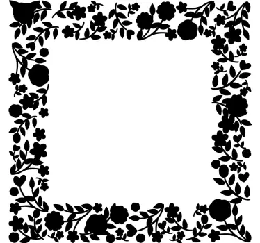 Spejl blomster firkantet mærkat - TenStickers