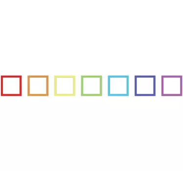 Farverige firkanter kantbånd sticker - TenStickers