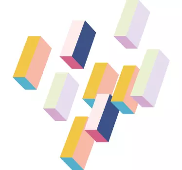Geometrisk klistermærke med flerfarvede blokmønstre - TenStickers