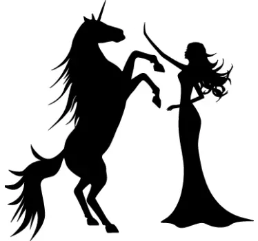 Prinsesse & enhjørning vægklistermærke - TenStickers
