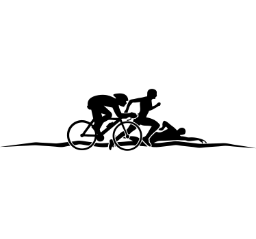 Triathlon silhuet klistermærke - TenStickers