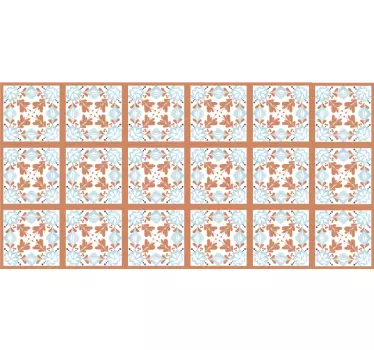 Blomstrede middelhavsfliser selvklæbende folie til møbler - TenStickers