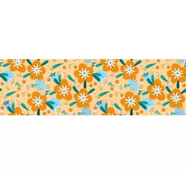 Orange blomster selvklæbende folie til møbler - TenStickers
