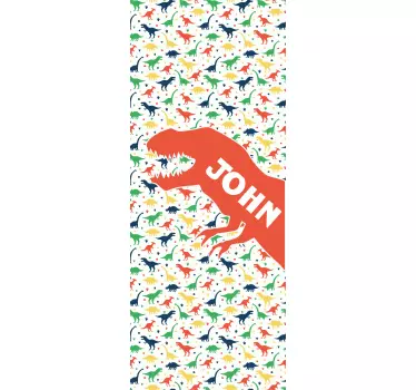Dinosaurernes navn wallstickers til dør - TenStickers