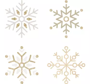 Gyldne snefnug stickersæt - TenStickers