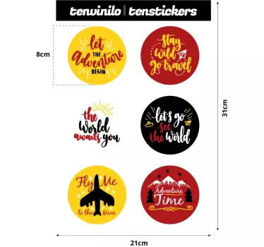 Blandede rejse klistermærker til bil - TenStickers