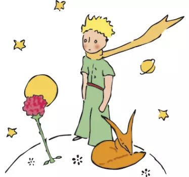 Lille prins og rose væg klistermærke - TenStickers
