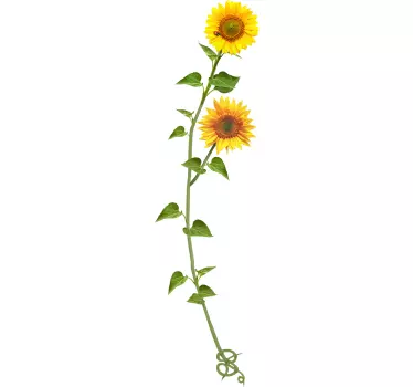 Wallsticker til stuen blomst solsikke - TenStickers