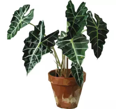 Geometrisk plante wallsticker - TenStickers