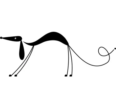 Asymmetrisk gravhund sticker - TenStickers