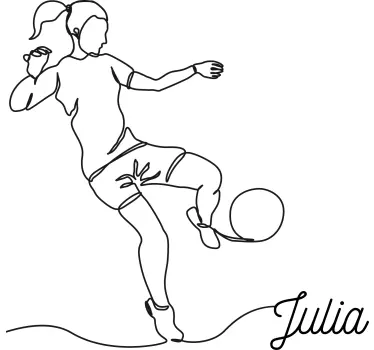 Minimalistisk fodboldspiller wallsticker - TenStickers