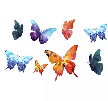 wallstickers sommerfugle vandfarve - TenStickers