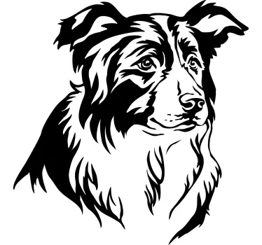 Portræt collie kæledyr sticker - TenStickers