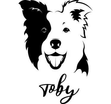 Collie hvidt navn kæledyr sticker - TenStickers
