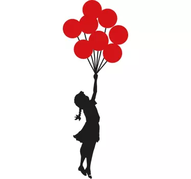 Banksy pige balloner sticker - TenStickers