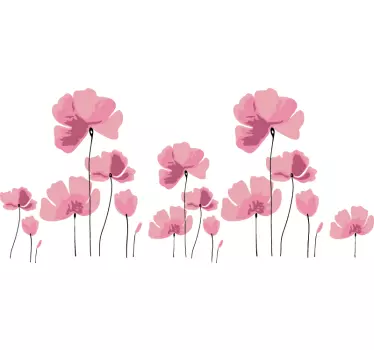 Valmuer klistermærke med blomster - TenStickers