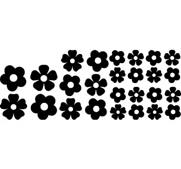 Sødt blomster sæt klistermærke til campingvogn - TenStickers