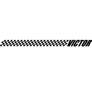 Patinet flag racing klistermærker med navn - TenStickers