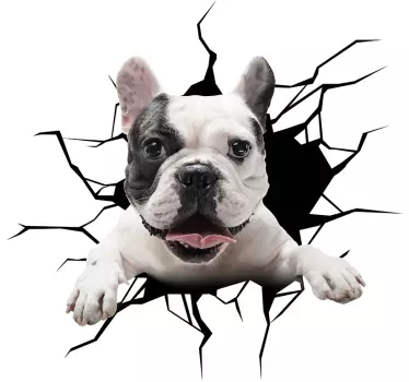 Klistermærke til bil hund igennem ruden - TenStickers