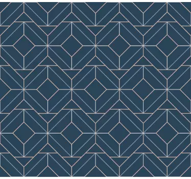 Blå art deco linje wallsticker - TenStickers