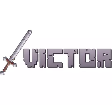 Pixel Sværd videospil wallsticker - TenStickers