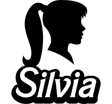 Silhouet med navn klistermærke - TenStickers