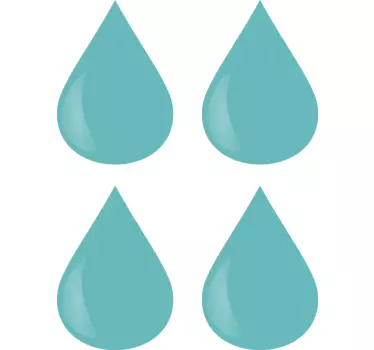 turkis dråber køkken wallsticker - TenStickers