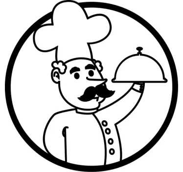 Kok tegning køkken wallsticker - TenStickers