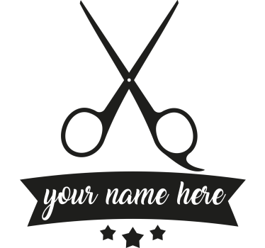 Personaliseret frisørsalon butik klistermærke - TenStickers