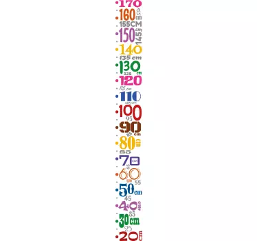 Farverig højdemåler sticker - TenStickers