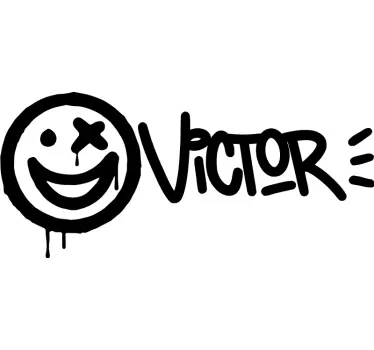 Smiley navn: Smil cool sticker - TenStickers