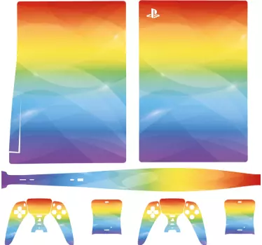 Skinnende regnbueeffekt ps5 cover - TenStickers