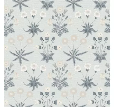 Pastelblåt blomstermønster folie til møbler - TenStickers