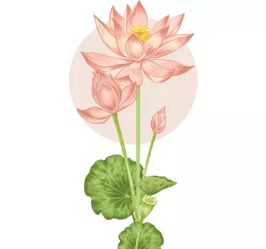 Lyserøde blomster badeværelse wallsticker - TenStickers