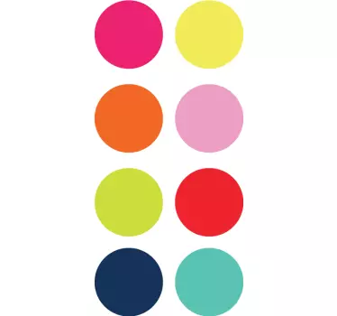 Farvede cirkel klistermærker - TenStickers