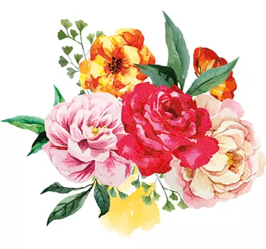 Blomster kunst vægklistermærke - TenStickers