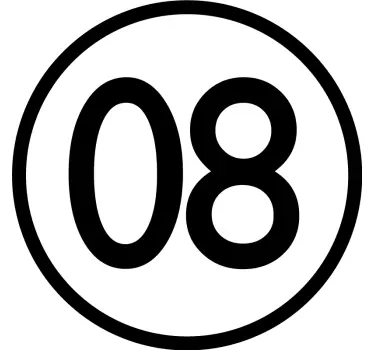 Afrundet tal klistermærke til bil - TenStickers