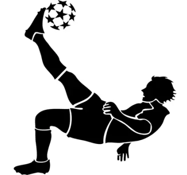 Fodboldspiller, der sparker i en boldvægemærkat - TenStickers