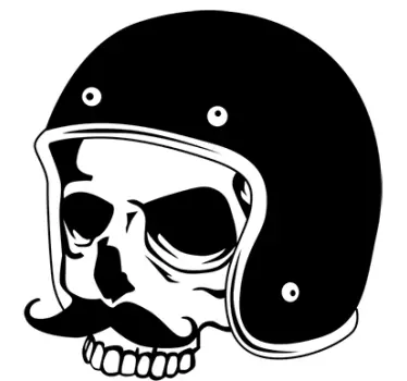 Kranium med hjelm-klistermærke - TenStickers