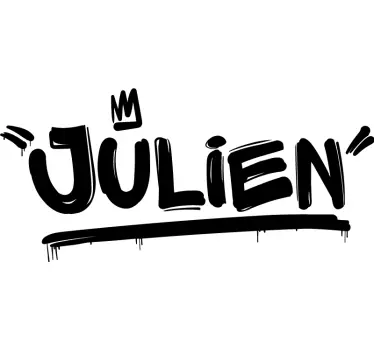 Graffiti med navn og krone teenager wallsticker - TenStickers