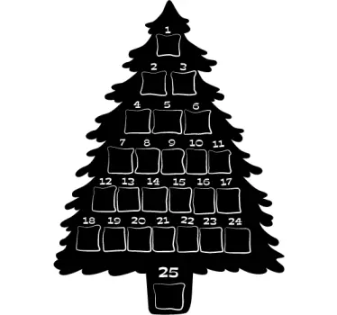 Advent kalender juletræ mærkat - TenStickers