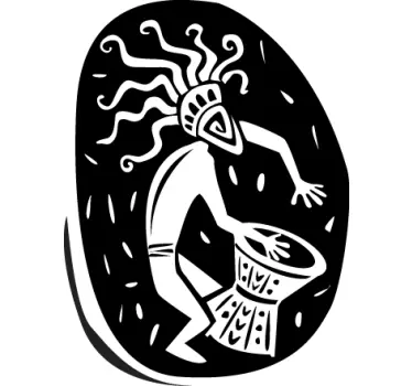 Afrikansk musiker skjold vægklistermærke - TenStickers