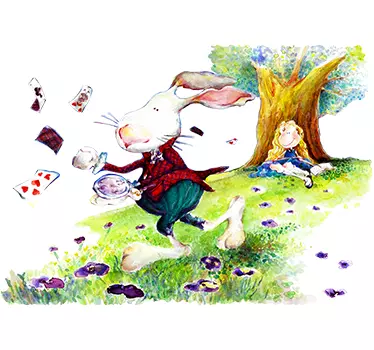 Alice i wonderland børns klistermærke - TenStickers